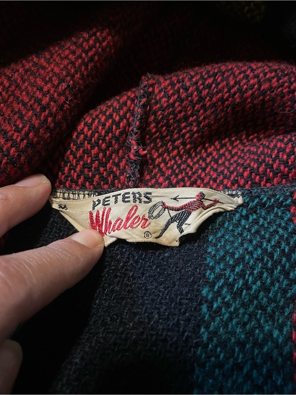 VTG Peters Whaler Plaid Wool Zip-Up Hooded Jacket Med 1960s Retro Gorpcore Cabin - Picture 6 of 9